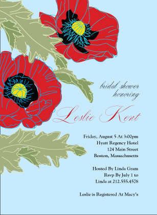 Wedding Shower Invitation - Poppy Showers