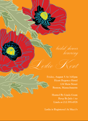 Wedding Shower Invitation - Poppy Showers