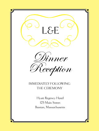 Reception Card - Simply Monogram
