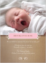 Birth Announcement with photo - burlap baby