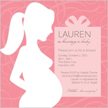 Baby Shower Invitation - mom to be silhouette