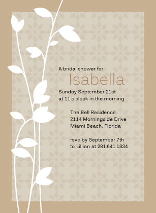Wedding Shower Invitation - Leaf
