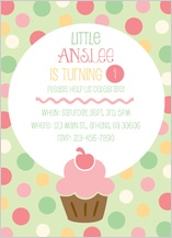 Birthday Party Invitation - little cupcake Birthday Party Invitation - little cupcake