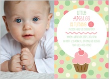 Birthday Party Invitation with photo - little cupcake Birthday Party Invitation with photo - little cupcake
