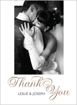 Wedding Thank You Card with photo - bold & elegant
