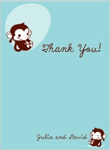Baby Thank You Card - monkey do Baby Thank You Card - monkey do
