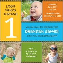 Birthday Party Invitation with photo - a colorful celebration