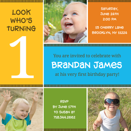 Birthday Party Invitation with photo - A Colorful Celebration
