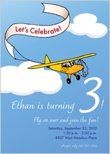 Birthday Party Invitation - airplane banner Birthday Party Invitation - airplane banner