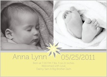 Birth Announcement with photo - sun burst baby