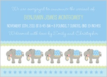 Birth Announcement - elephant parade Birth Announcement - elephant parade