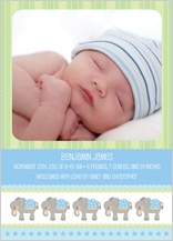 Birth Announcement with photo - elephant parade Birth Announcement with photo - elephant parade