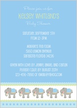 Baby Shower Invitation - elephant parade
