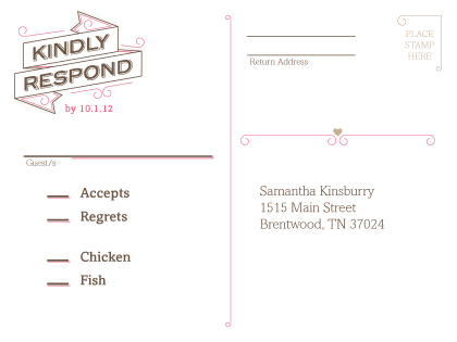 Response Card - Sweet Ribbons