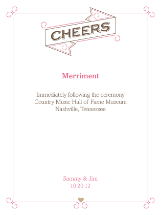 Reception Card - Sweet Ribbons