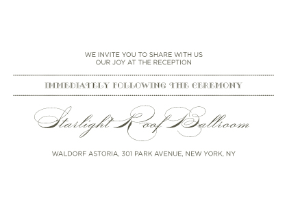 Reception Card - Lux