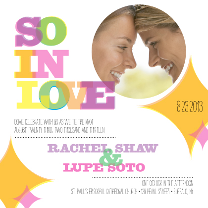 Wedding Invitation with photo - kaleidoscopic love