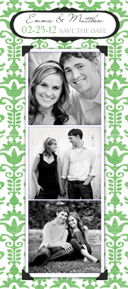 Save the Date Card with photo - Wedding Damask