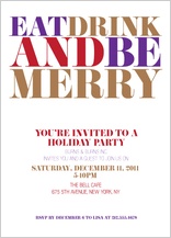 Holiday Party Invitations - be merry Holiday Party Invitations - be merry