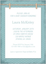 Baby Shower Invitation - baby clothesline