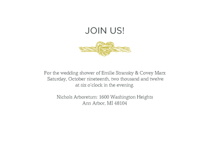 Wedding Shower Invitation - Tying The Knot