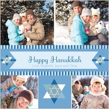 Hanukkah Cards - striped hanukkah